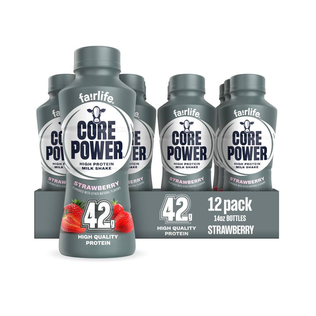 Core Power Fairlife Elite 42g High Protein Milk Shakes, Ready to Drink for Workout Recovery, Chocolate, 14 Fl Oz (Pack of 12)